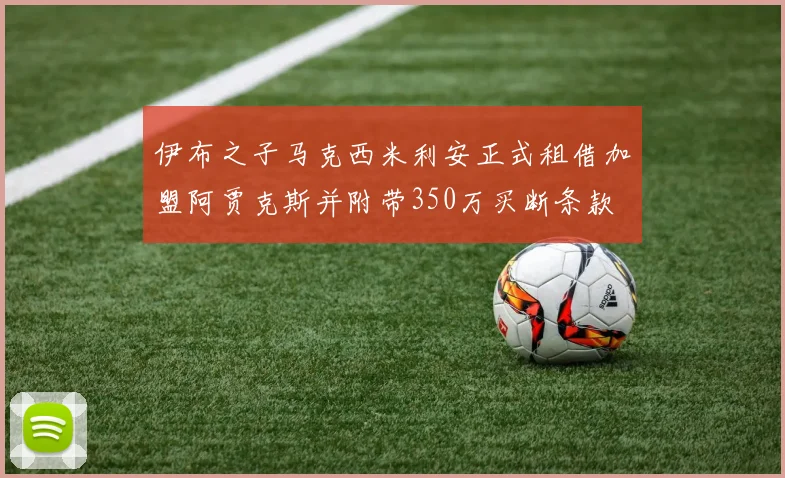 伊布之子马克西米利安正式租借加盟阿贾克斯并附带350万买断条款